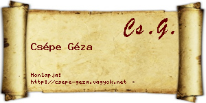Csépe Géza névjegykártya